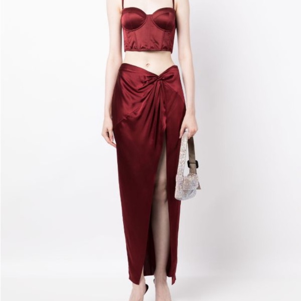 fleur du mal red slid slit skirt size medium festival and vacation ready
